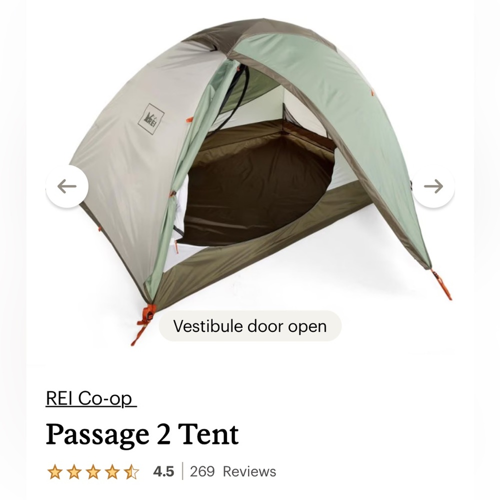 REI Passage 2 Tent - Green and Gray